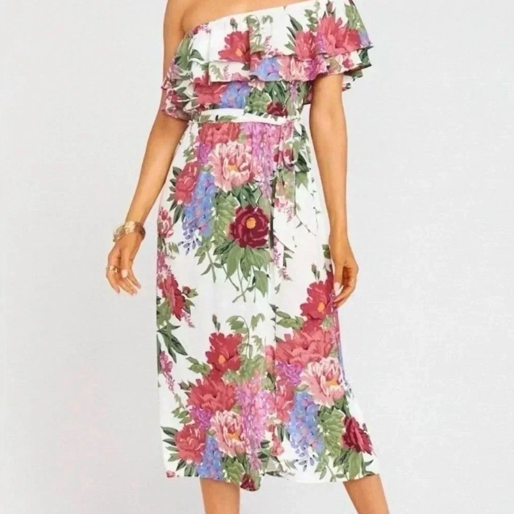 Show Me Your MuMu Floral Maxi Dress - Purple and Green size small